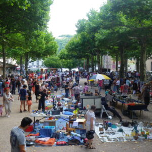 Puces jardin public été