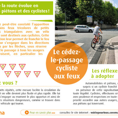 Vélos : installation de panneaux de « cédez-le-passage cycliste au feu » à Saint-Affrique
