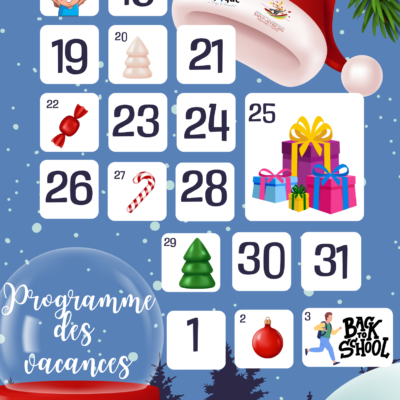 17 décembre – 2 janvier : Programme des activités jeunesse pour les vacances de Noël